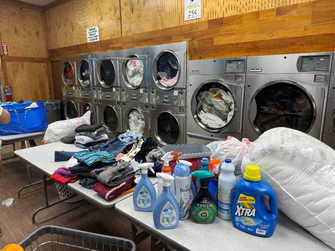 Commercial laundry equipment ready for a wash cycle